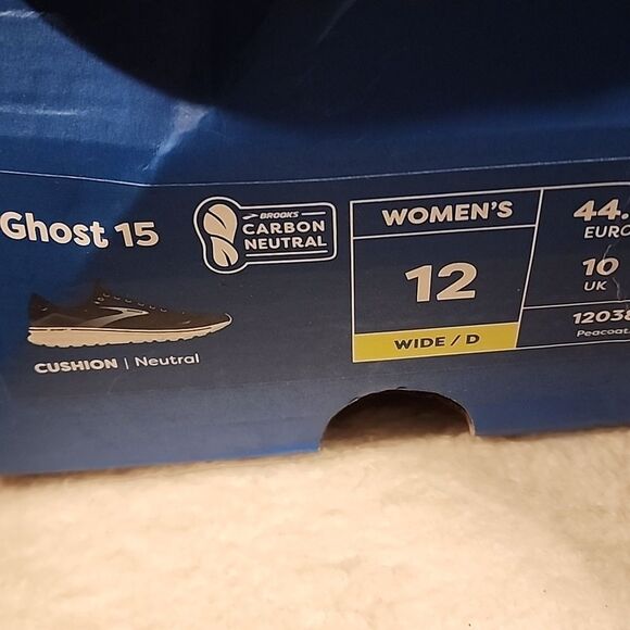 Brooks Women's Ghost 15 Navy Running Shoes NWT Size 12Wide in OG BOX - Picture 5 of 5